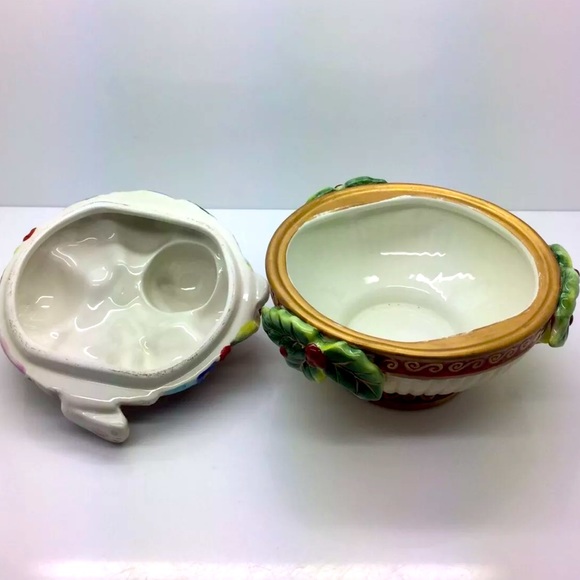 FITZ FLOYD Christmas Kitten Bowl Candy Dish Rare!! - Picture 10 of 13